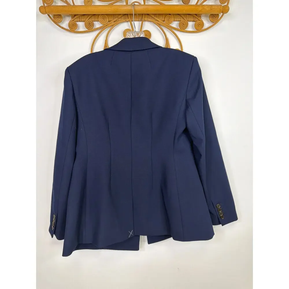 NEW J.Crew Double-breasted blazer in four-season stretch Navy Blue 6